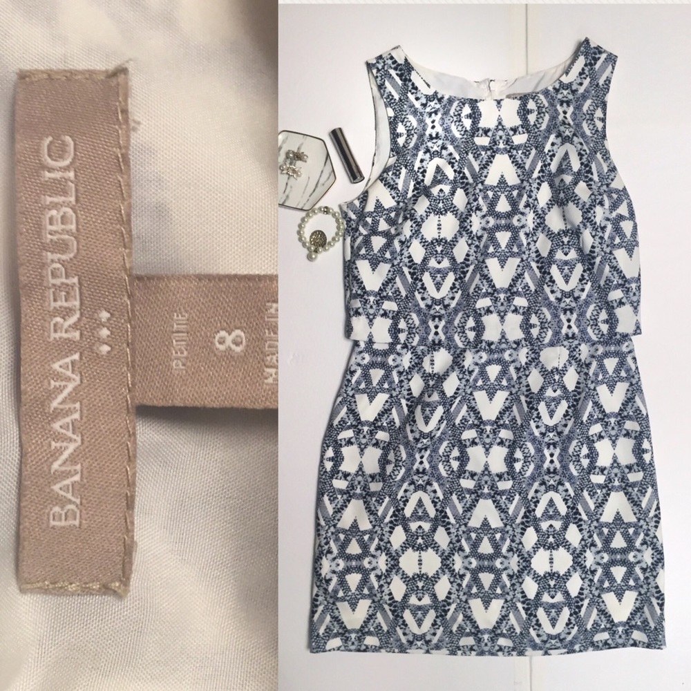 Banana Republic Geometric Snake Print Dress Sz. 8